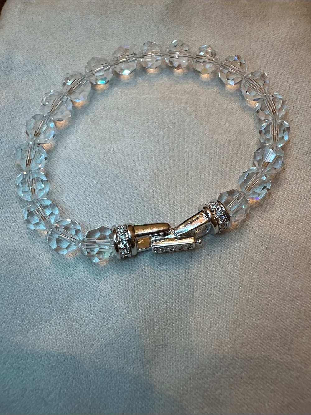 Swarovski Clear Crystal Double-Strand Bracelet with Pavé Clasp